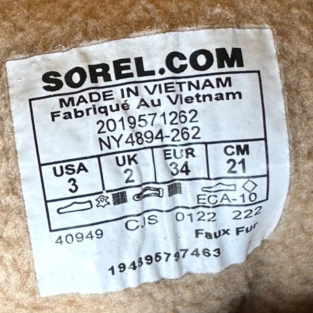 Sorel Kinetic Sport Tan Faux Fur Suede‎ Winter Boots NY4894-262 Womens 3